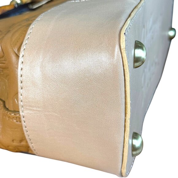 Sharif Legacy Hieroglyphic Egyptian Leather Satchel with Bamboo Handles - New - Picture 14 of 16